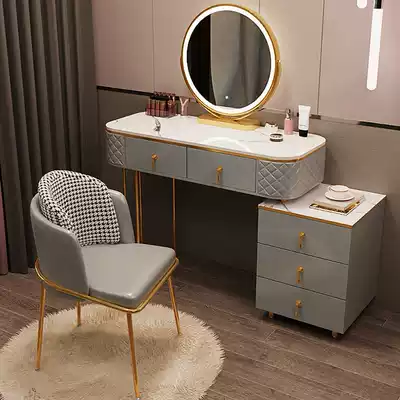 Nordic leather dressing table bedroom high-end makeup table Net red modern simple small apartment light luxury one storage cabinet