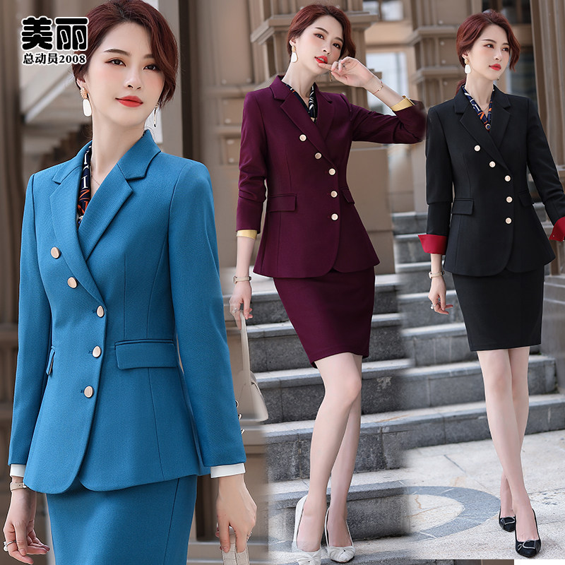 Black suit suit woman 2021 new temperament fashion Korean version work clothes workwear president Western suit