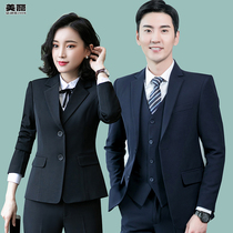 Spring professional suit Mens and womens business formal wear Bank tooling charm temperament hotel overalls interview wear