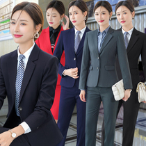 Professional wear womens suit stretch overalls set slim temperament small suit jacket black new womens dress