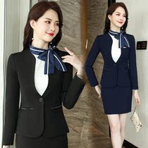 Professional clothing temperament goddess Fan long sleeve beauty salon set hotel manager Sales Department jewelry store work clothes suit