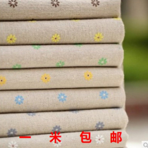 Cotton and linen fabric printing linen pastoral floral fabric curtain sofa hessian handmade diy tablecloth clearance processing