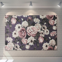 Custom ins American recolour retro nostalgia large flower Home Bedroom sofa Living room Background wall Decorative Hanging