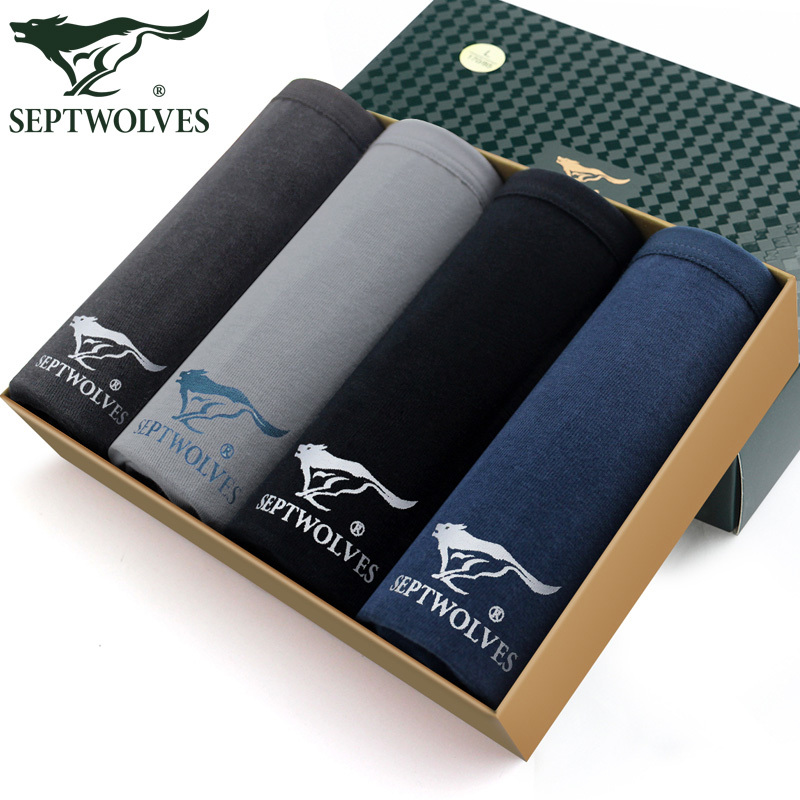Septwolves Men's Boxer Briefs, Lycra Cotton, Stretchy Pure Cotton, Men's Underwear, Four-Corner Shorts, Youth Underpants Septwolves Men's Boxer Briefs, Lycra Cotton, Stretchy Pure Cotton, Men's Underwear, Four-Corner Shorts, Youth Underpants