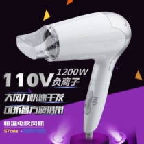 110V hair dryer negative ion hair care USA Canada Taiwan Japan foldable portable travel Blower