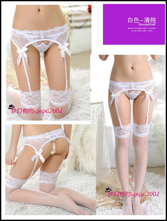 New ren vải bow garter garter bộ Châu Âu và Hoa Kỳ ống dài vớ non-slip đồng hành garter khóa