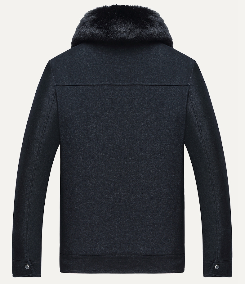 Áo khoác len mùa đông trung niên 2016 áo khoác lông nam cổ áo 40 cha 50 tuổi áo khoác bố 60 tuổi áo jacket nam