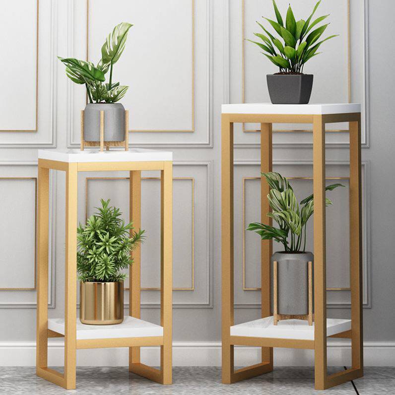 Living room floor-standing flower rack indoor wrought iron shelf stainless steel flower bonsai rack Nordic green plant shelf household