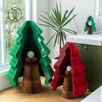 Eight paper decorative Christmas tree folding led glowing mall New Year decoration living room ornaments home accessories props