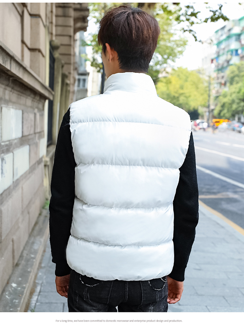 Các cặp vợ chồng xuống bông vest nam mùa thu và mùa đông dày thanh niên đa năng cotton đẹp trai phiên bản Hàn Quốc ngắn của áo triều