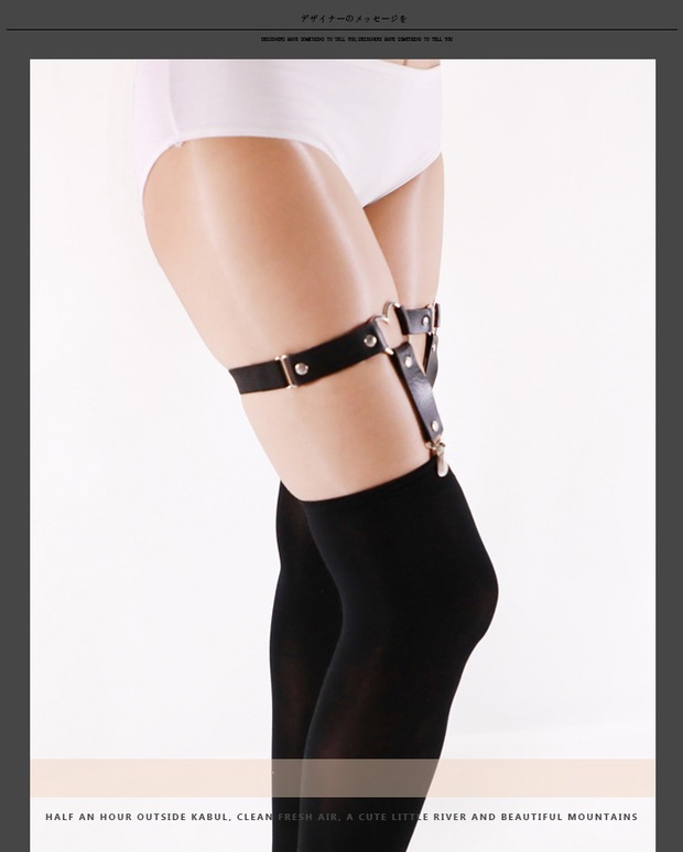 2 mảnh Harajuku punk tình yêu da hình trái tim handmade đơn giản punk đường phố nhảy chân nhẫn nhẫn garter dây nịt tất kẹp áo sơ mi