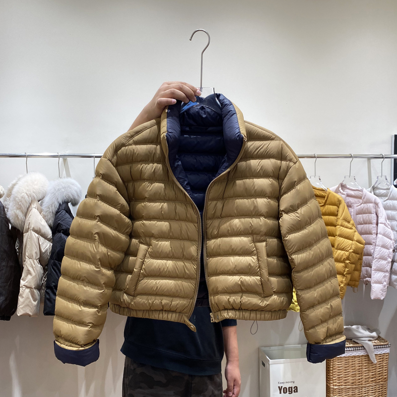 Pork Collar Style 90% White Duck down 2025 New Women's down Jacket with Contrasting Colors, Korean Style, Petite Puffer Coat for Women