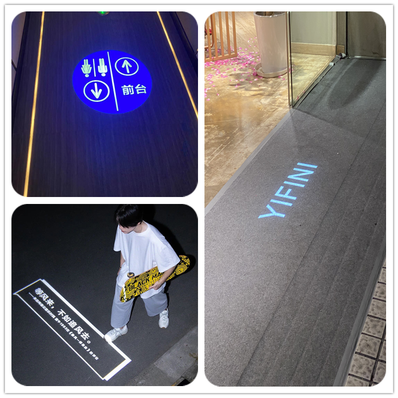 Advertising projection lamp ground rotating signage pattern dooroutdoor waterproof LED custom step