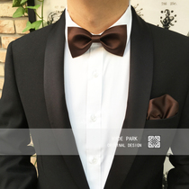 Hyde Park Original High Quality Wedding Groom Best Man Hosts MC Annual Meeting Korean Solid Brown Bow Tie