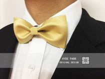 Hyde Park Solid Color Original Wedding Wedding MC Groom Best Man Men Retro Yellow Collar Bow Tie