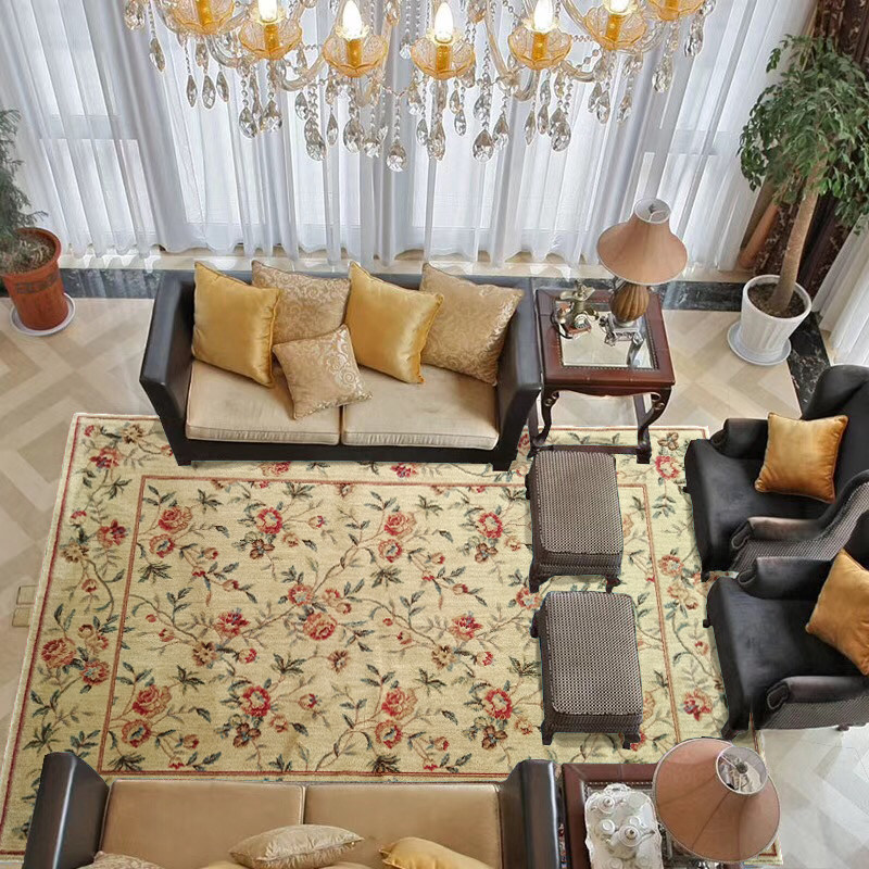 Germany imported polyester fiber imitation wool carpet European and American living room sofa tea table blanket light luxury American retro bedroom carpet