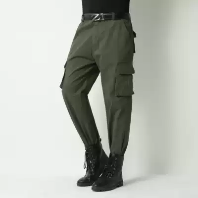 Autumn and winter wear-resistant cotton multi-pocket strong thickened overalls welder outdoor anti-scalding loose large size pants