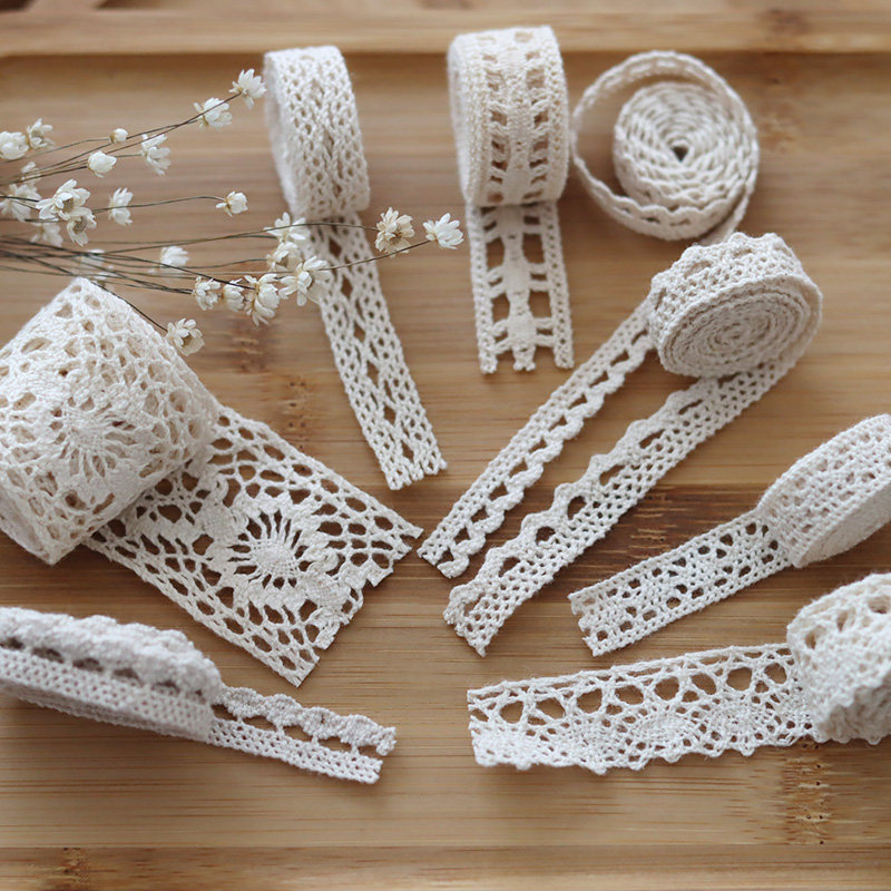 5m price embroidery cotton thread lace baby clothes curtain hollow lace fabric handmade DIY accessories accessories clothing pure cotton