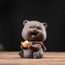 Wufuhu purple sand tea pet can raise fine Fortune Small Tiger animal zodiac tea ceremony accessories personality tea table ornaments