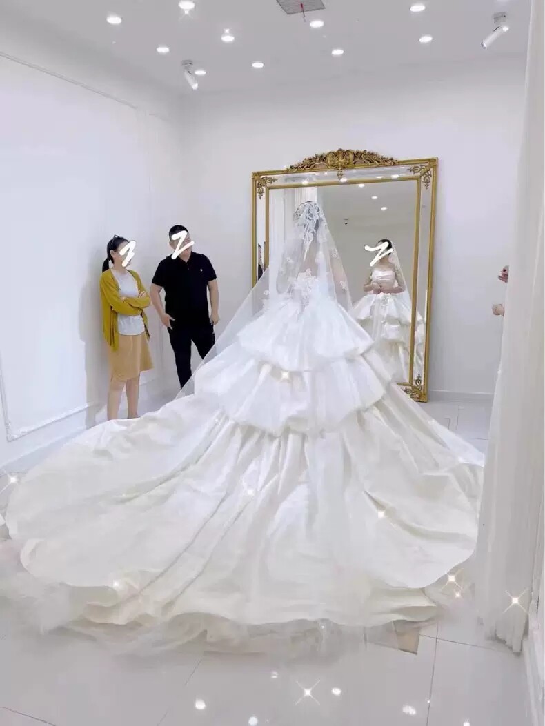 Свадебное платье, топ без лямок для невесты, изысканный стиль, открытые плечи        