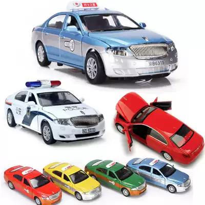 Armored alloy Red Flag H7 taxi car car car police car Model 1:28 sound and light return force children's toy car