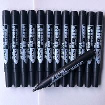 Marker pen oil-based black red blue large-head pen waterproof non-fading marker pen can be refilled with ink