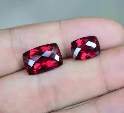 Natural Super Flash magnesium aluminum garnet bare stone pillow square ring surface full clean flawless showy full fire certificate