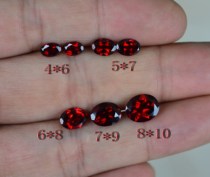 Natural garnet full red garnet ring surface 4*6 bare stone 5*7 6*8 7*9 8*10