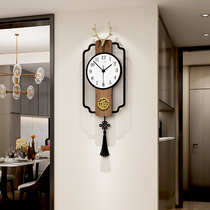 Light luxury clock clock wall clock living room home fashion personality clock New Chinese hanging wall modern simple creative decoration