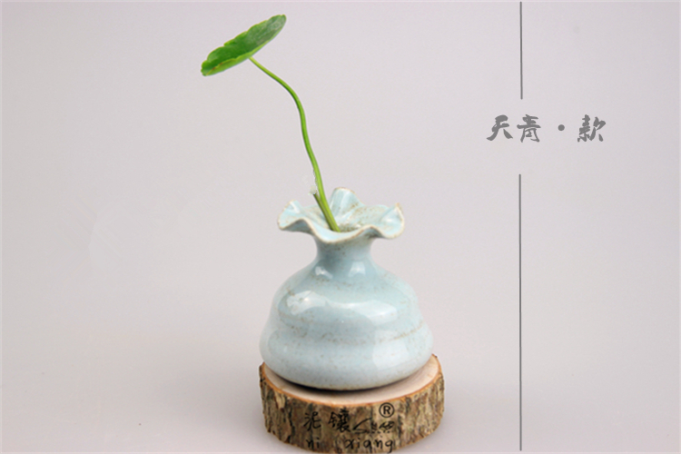 Phong cách Nhật Bản đơn giản sáng tạo đồ trang trí máy tính để bàn gốm gốm hoa nồi hoa khung màu xanh lá cây nhà máy bình cá tính gốm đặc biệt chậu hoa ban công