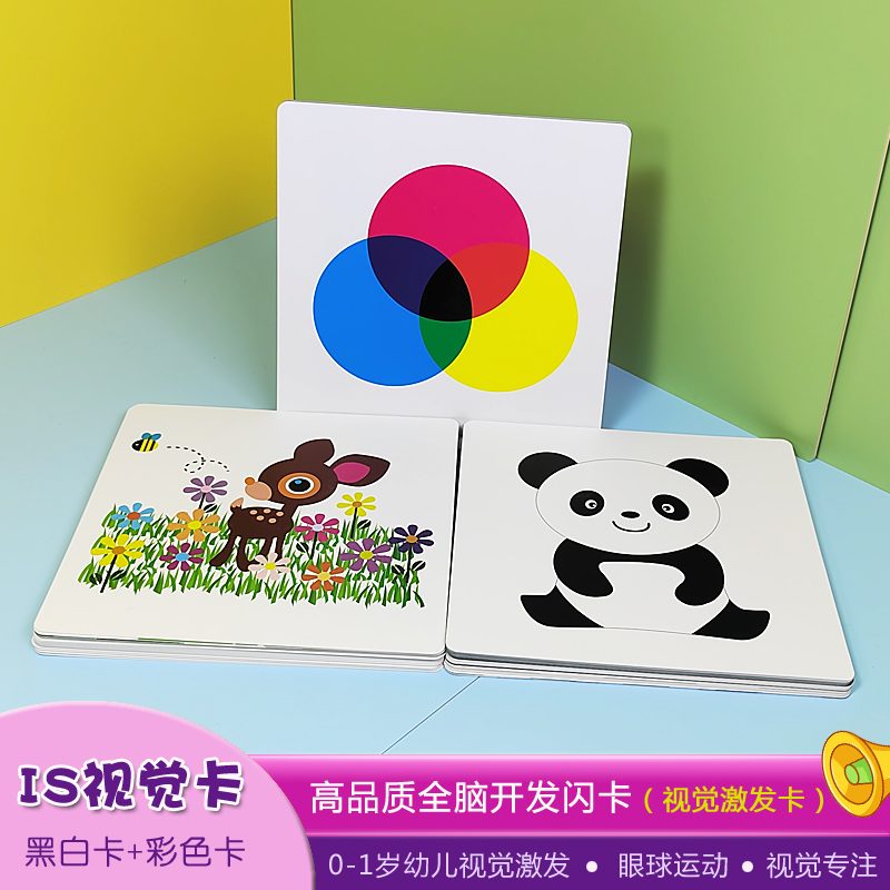 Baby Black & White Color Card IS Vision Excitation Card Wisdom duman newborn baby 0-1 Early teaching Visual Enlightenment