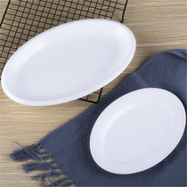 White ceramic plate Cold fish plate Stir-fry plate Pure white steamed fish plate Sausage plate Oval plate Lobster deep plate