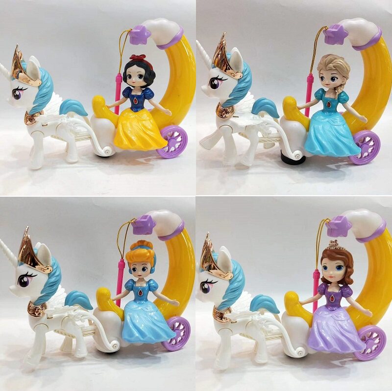 Middle autumn children's mobile love Sharbai Snow Princess Sofia universal wheels with wings rotating music light lanterns