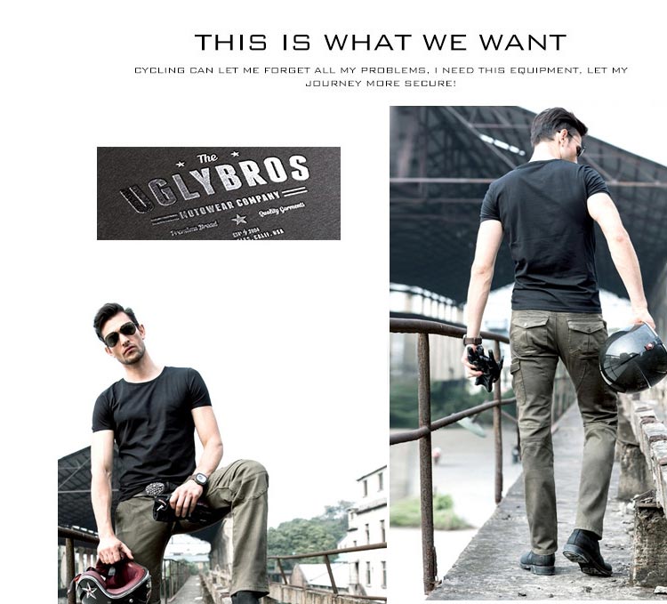 Uglybros đi xe máy quần quần đua bốn mùa phá vỡ vành đai bảo vệ quần áo xe máy Harley quần jean nam và nữ - Xe máy Rider thiết bị trợ lực đầu gối