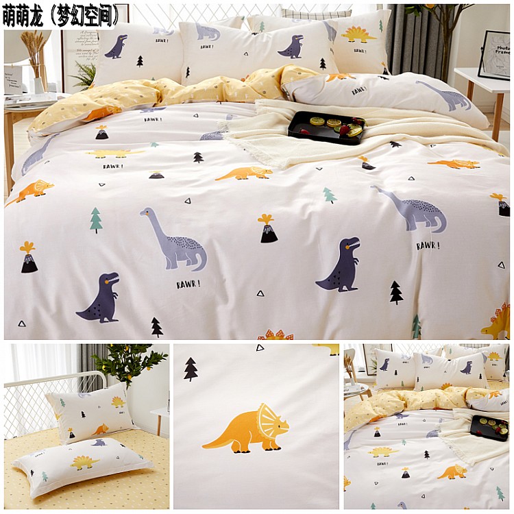 Mùa hè Bắc Âu giường bốn mảnh cotton 200x230 quilt cover tấm bông 1.8 m bầu không khí tối giản hiện đại 1.5