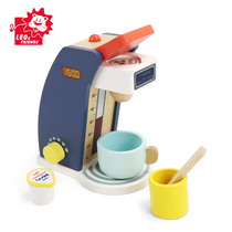 leoFriends wood coffee machine toy children Puzzle Maker maker hands-on past the home