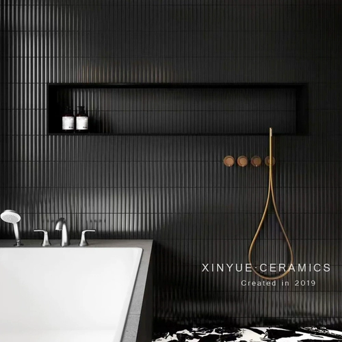 Xinyue скандинавские белые вертикальные полоски, вогнутая и выпуклая мозаика, черная плитка для столовой, кухни, ванной комнаты, ванной комнаты