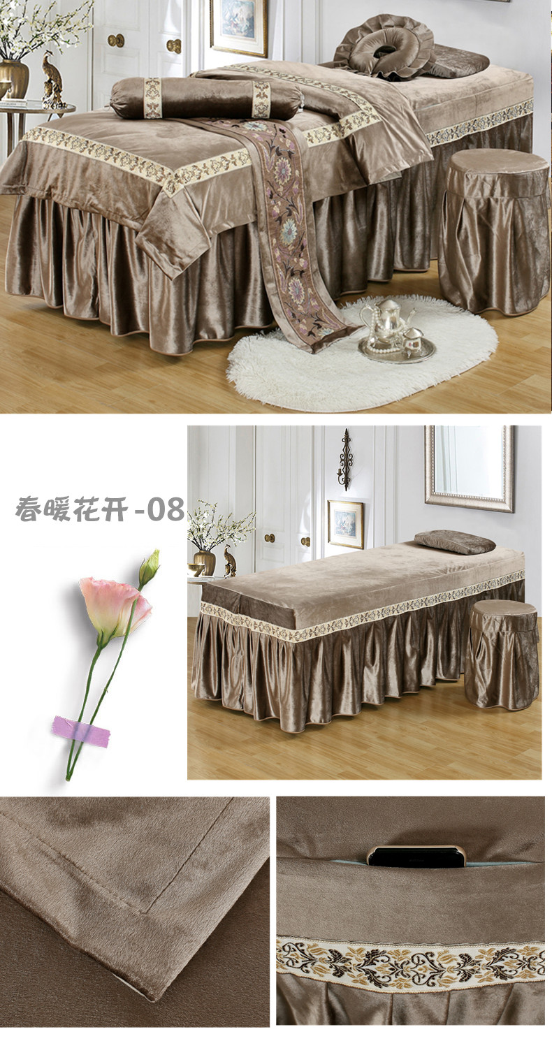 Bộ đồ giường làm đẹp bằng nhung cao cấp của Ý mang phong cách châu Âu ga trải giường spa đẹp