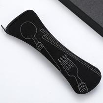  Tableware portable storage bag Zipper pillow type meal bag travel to work and school portable multi-color tableware bag
