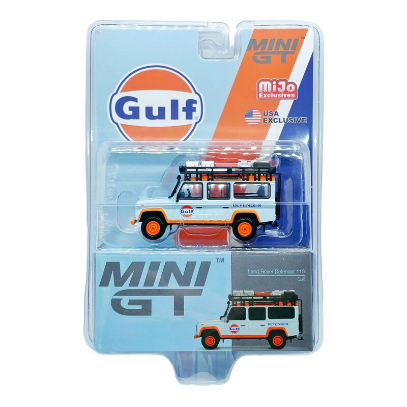 Mini Gt Land Rover Defender 110 Gulf Oil Gulf Model Us Version Hanging Card 2021-156 K1351