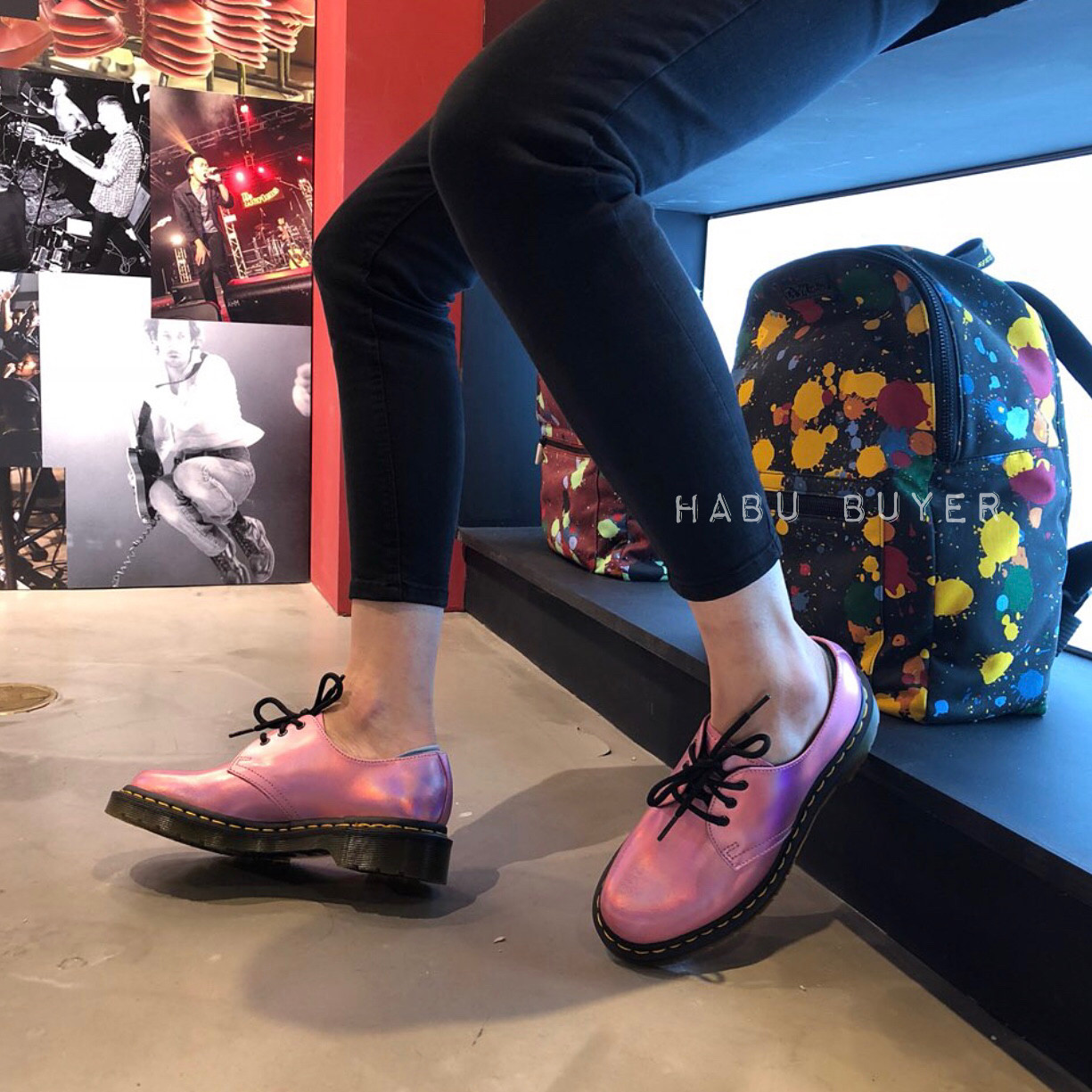 doc martens silver laser