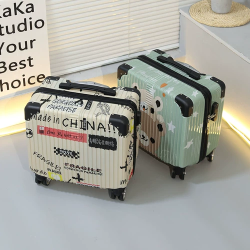 Маленький мультяшный прочный чемодан подходит для мужчин и женщин для путешествий, 18 дюймов