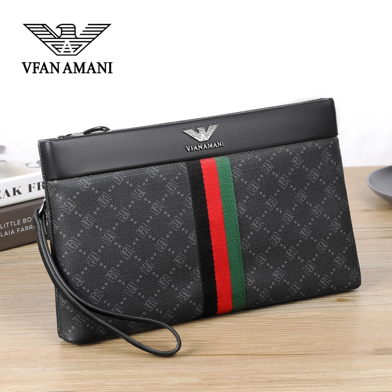 Emvan Mani Genuine Leather Men's Hands With Bag Fashion Casual Envelope Bag Male hand carrying bag Tide Card Wallet man-Taobao