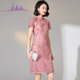 Middle-aged mother-in-law's cheongsam dress, summer daughter's wedding, mother's dress, mother-in-law's wedding banquet dress, noble short-sleeved dress