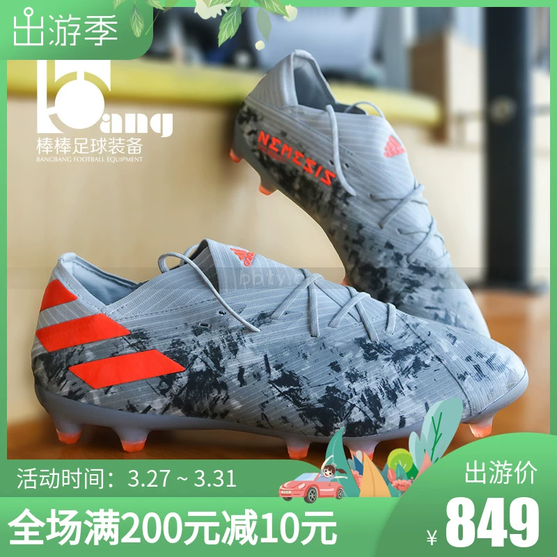 Lollipop: Bộ đếm chính hãng Adidas NEMEZIZ19.1 màu xám xanh ngụy trang Giày bóng đá Messi AG nam EF9034 - Giày bóng đá