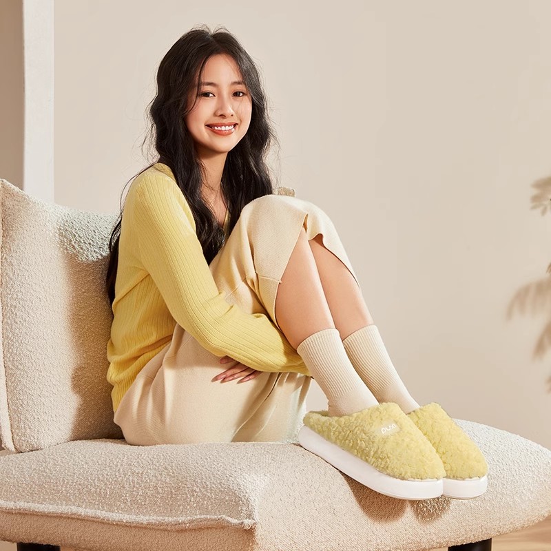 朴西厚底棉拖鞋女士防