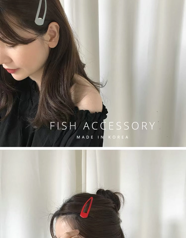 Hàn Quốc phụ kiện tóc Dongdaemun in lưới màu đỏ kẹp tóc màu cơ bản 掰掰 clip macaron bangs clip card - Phụ kiện tóc dây buộc tóc scrunchies cầu vồng