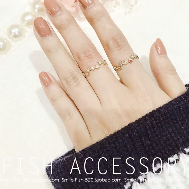 Hàn Quốc siêu tinh tế ngọt ngào zircon tình yêu trái tim bạn gái bạn gái món quà ngón tay nhẫn nhẫn nữ trang sức nhẫn cầu hôn