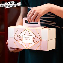 Original moon cake packing box 2022 souffle gift box snowflake crisp milk jujube drawer box gift box 3 50g