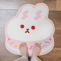 Teenage Girl Hearts Macaron Cute Rabbit Bathroom Anti-Slip Door Mat in door Bathroom Foot Mat Water Absorbent Ground Mat